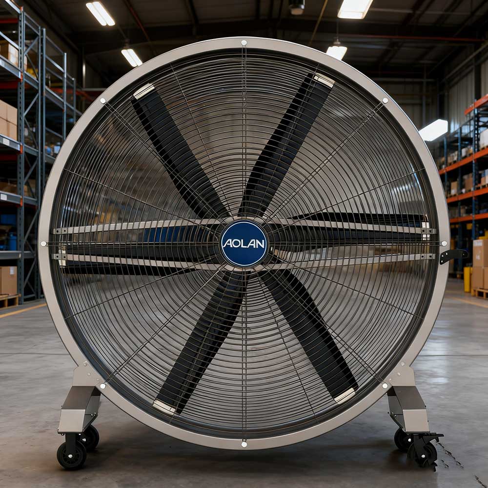 1.2m 1.5m 2m HVLS Industrial Pedestal Fan Floor Fan Portable Quiet Metal PMSM Motor 3 Years Warranty Gym Factory - أولان